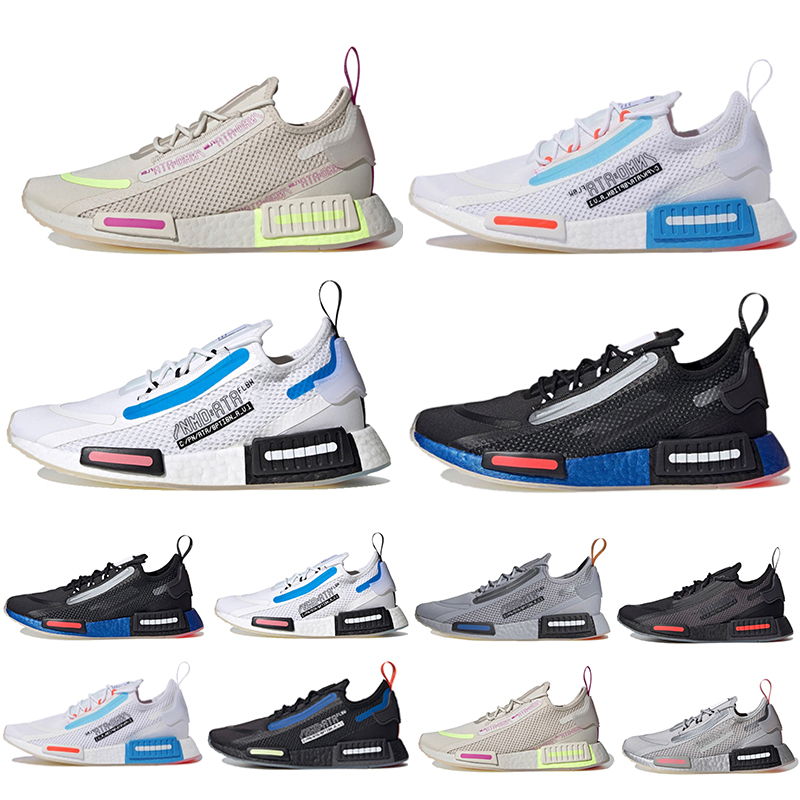 

Nasa x NMD R1 Spectoo mens running shoes triple black white grey unc university blue Silver orange breathable mesh knit men women trainers s