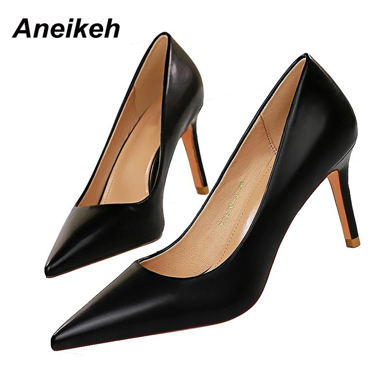

Dress Shoes Aneikeh Women's PU 2022 Solid Fashion Classics Pointed Toe High Heels Concise Spring/Autumn Basic Office Lady Pumps 40, Khaki