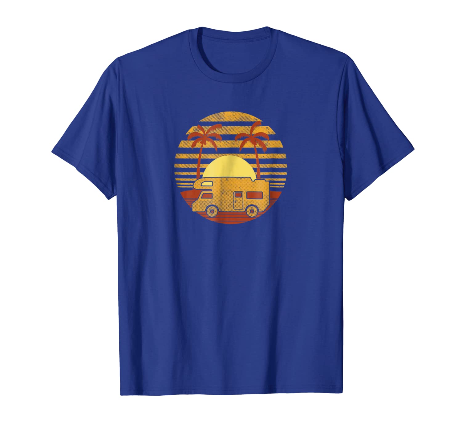 

rv motorhome driver owner gift t shirt - rv in the retro sun, White;black