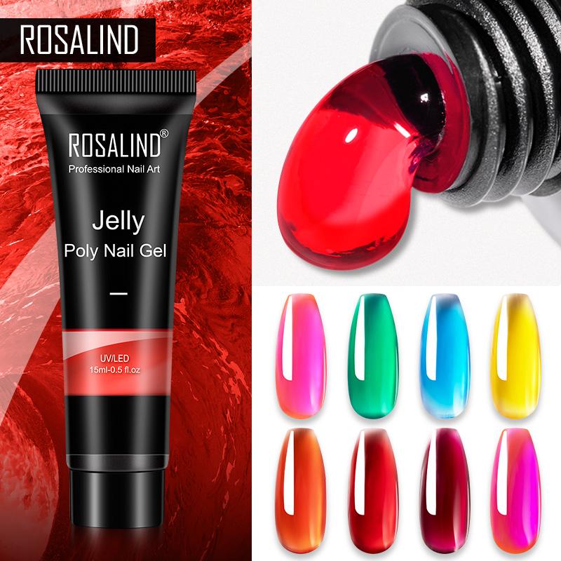 

Nail Gel ROSALIND 15ml Extension Poly Acrylic Building Hybrid Varnish Art Soak Off UV LED Semi Permanent For Manicure G, Red;pink
