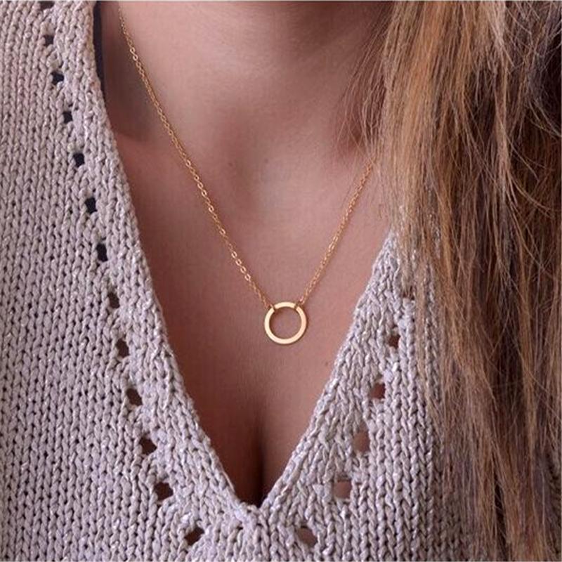 

Chokers Female Girl Fresh Womens Clothing Accessories One Layer Gold Round Loop Pendant Chunky Summer Chain Necklace My Orders