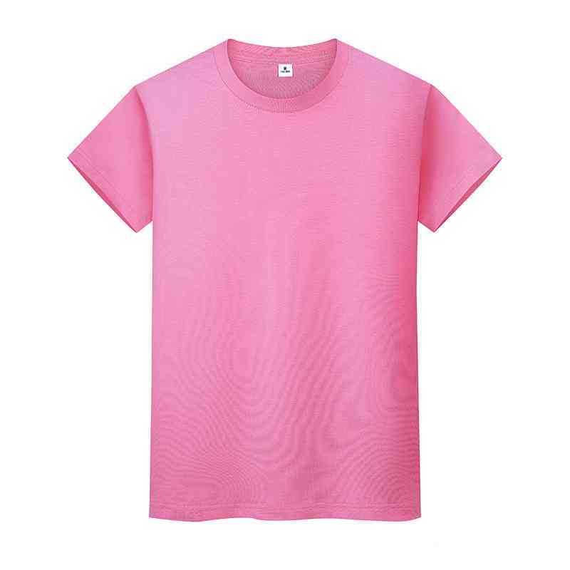 

men and women round neck solid color T-shirt summer cotton bottoming short-sleeved half-sleeved 42XKi
