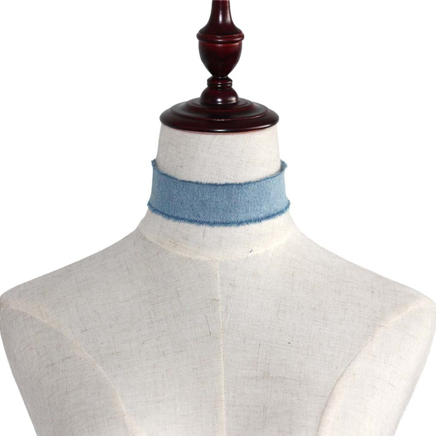 

Edage Width Gothic Denim Chokers Necklace Collar Sexy Women Necklet Fashion Jewelry Will and Sandy