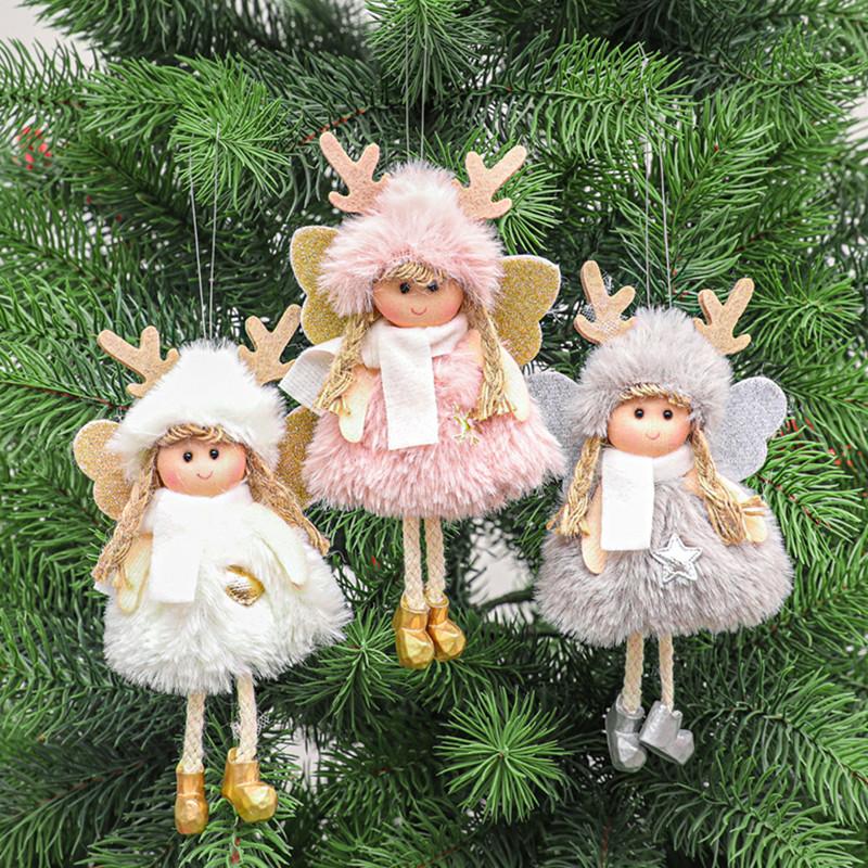 

Christmas Decorations Plush Angel Girl Boy Dolls Xmas Tree Ornament Natal Noel Deco For Home Year 2022 Kids Gifts