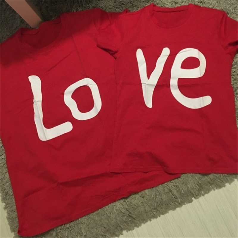 

Sale Lovers Summer Funny Shirt Woman Men Couple T Shirts Love Printing Cool Short Sleeve Couples Boyfriend Clothing 210517, Women type 1
