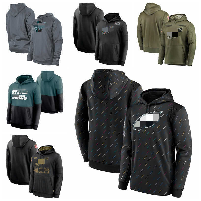 

PhiladelphiaEaglesMen Women Youth 2021 Crucial Catch Therma Pullover Football Hoodie Charcoal