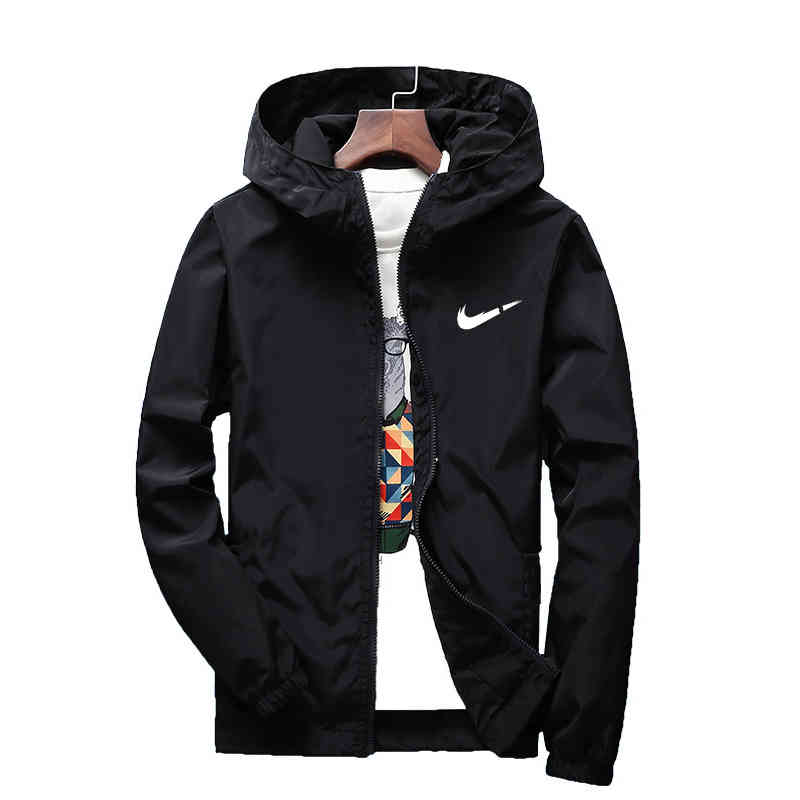 

new spring summer new brand street windbreaker hoodie zipper thin men's casual coat 7xl kolej ceket unisex, Black