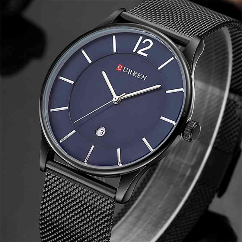 

Men Watches Top Brand Luxury 30M Waterproof Ultra Thin Date Clock Male Steel Strap Casual Quartz Sports Wrist 210608, Silver white