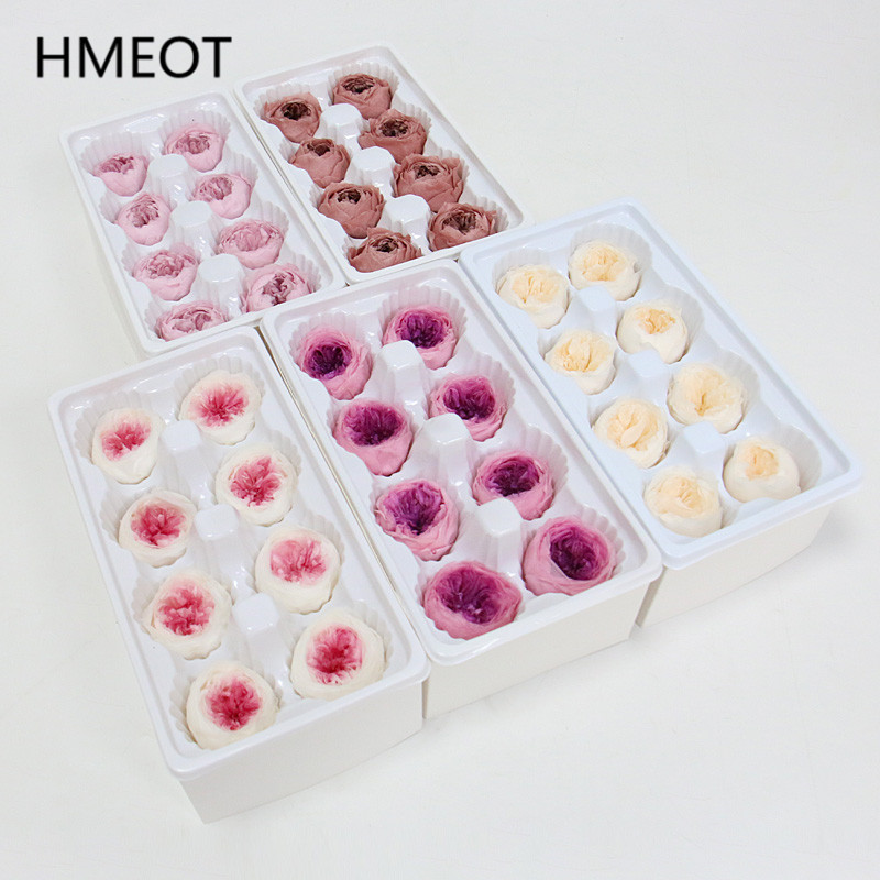 

4-5cm Everasting Fower Heads 8Pcs Eterna Fower Austin Rose Gift Box Preserved Fowers Birthday Gift Wedding Home Party Decor, 01