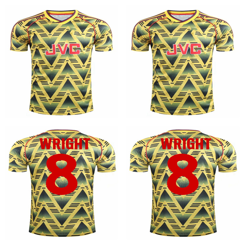 

1990 1991 1992 1993 Ian Wright Tony Adams Cole retro soccer jersey ROCASTLE Dixon Campbell Merson Smith classic vintage football shirt, 91 93 away jersey