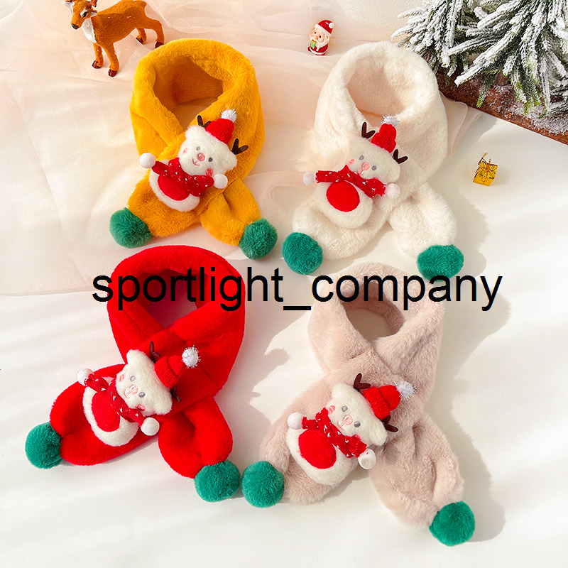 

Winter Christmas Children Cute Christmas Snowman Soft Fake Fur Scarf Boys Girls Lovely Holiday Gift Outdoor Warm Scarf Kids, Green