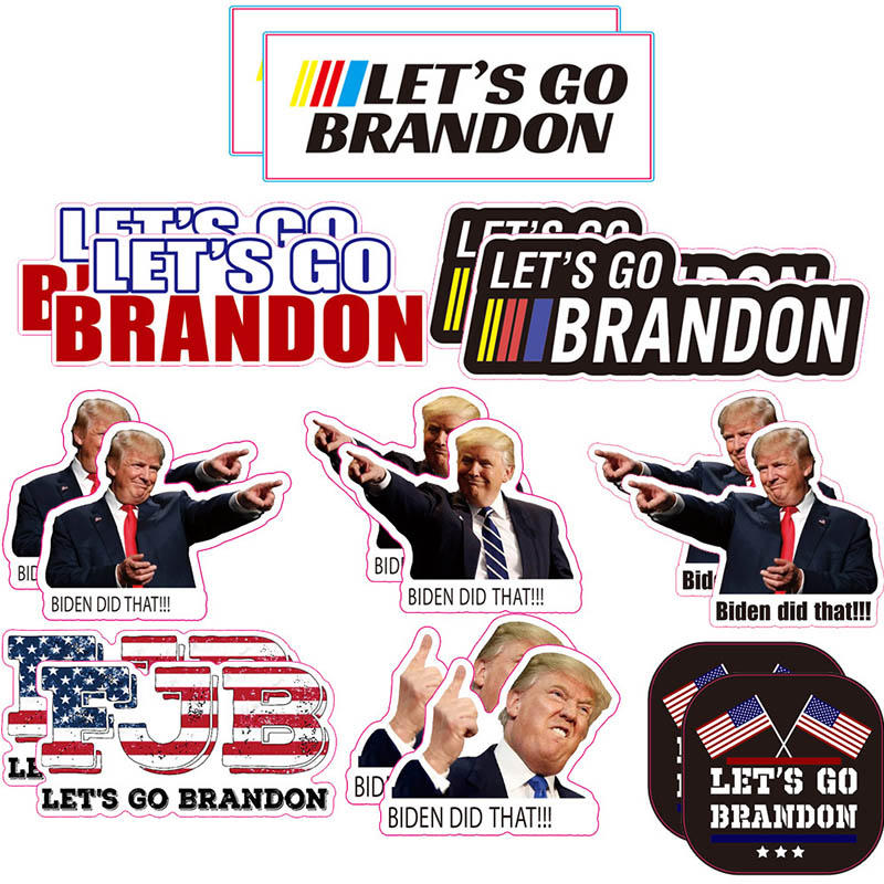 

Let's Go Brandon Flags Sticker For Car Trump Prank Biden PVC Stickers