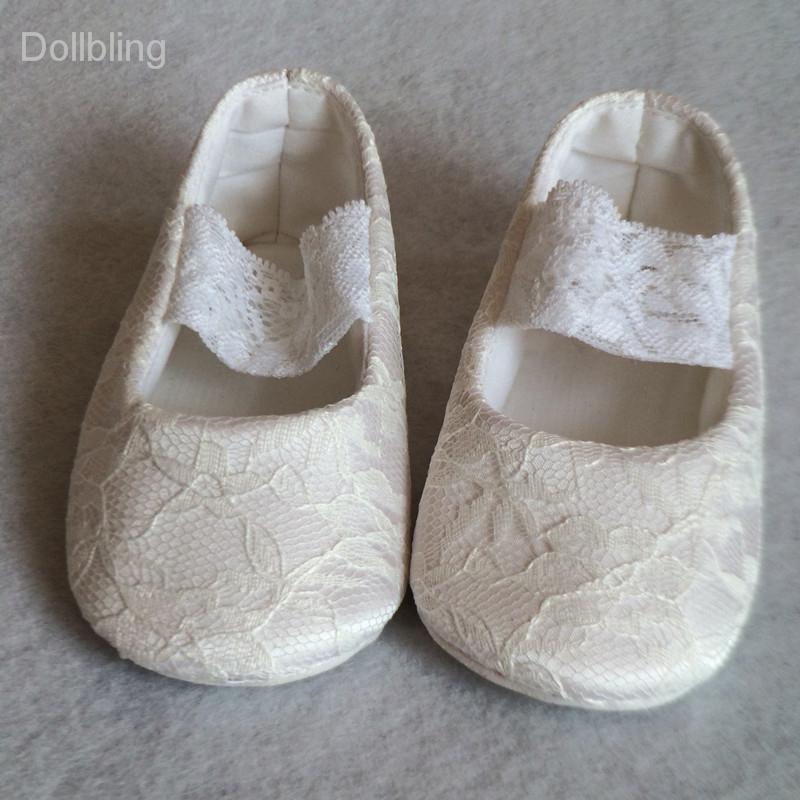 

First Walkers Pure White Baptism Christening Handmade Lace Elegant Baby Crib Booty Infant Prewalkers My 1st Birthday Gift