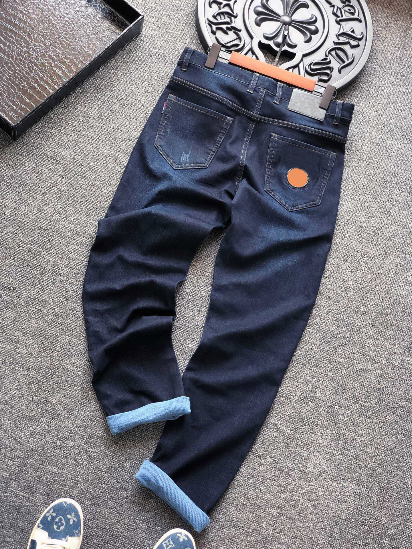 

2021 new designer jeans mens denim pants business Must-have spring and summer gentlemen Imported high-quality denim Soft comfortable thick Luxury high-end trousers, Picture color