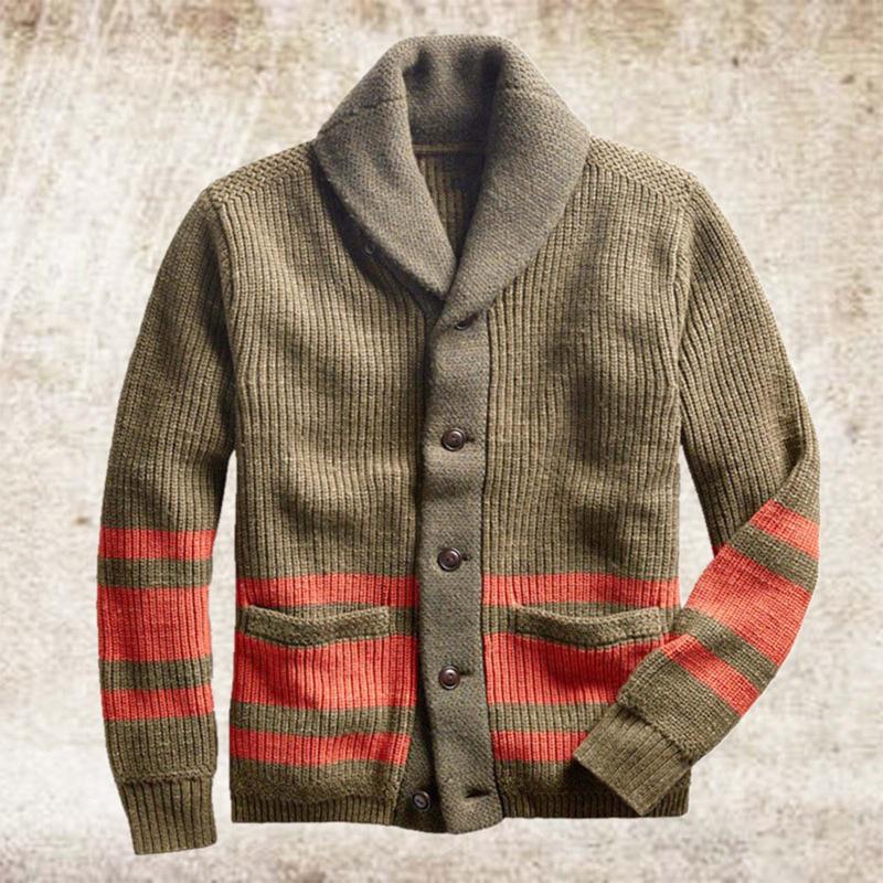 

Men's Sweaters Autumn&Winter Vintage Sweater Outdoor Turn-down Collar Long Sleeve Single-breasted Knitting Cardigan Knitted Jacket Top, 5ag