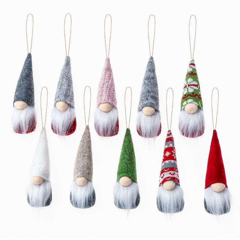 

Charms Cross-border Christmas Multi-wool Small Hanging Elderly Gnome Plush Doll Gift Rudolph, Bronze;silver