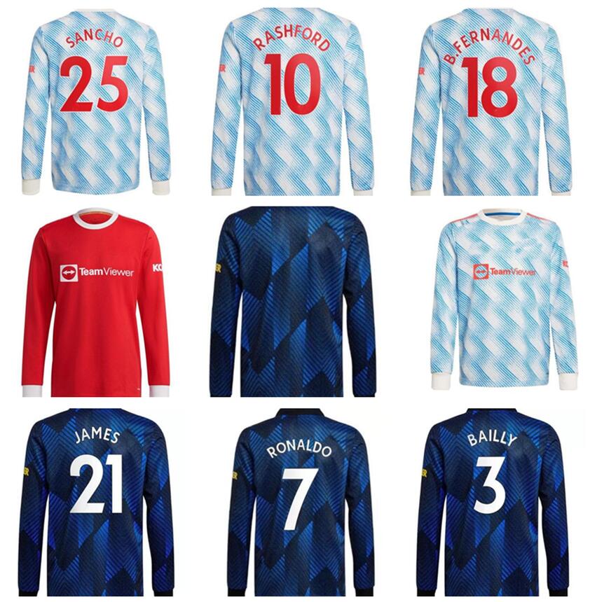 

Long Sleeve 21/22 RONALDO SANCHO POGBA soccer jerseys 2021 2022 SHAW R.VARANE RASHFORD Maillots De Foot Jersey B.FERNANDES GREENWOOD LINGARD, Black;yellow