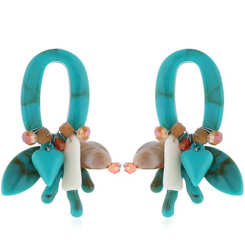 

Boho Flower Women Dangle Statement Earrings Resin Charms Coral Layers Beads Drop Vintage Ethnic Jewelry ACE004 & Chandelier