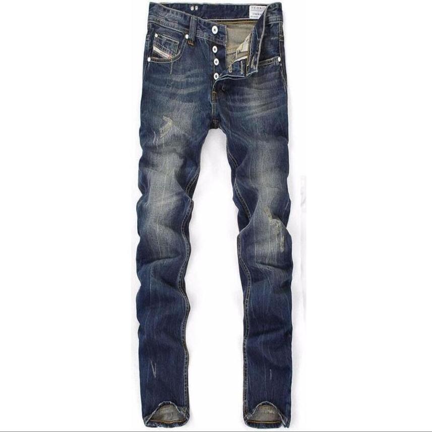 

High Quanlity blue denim digner high quality ripped jeans for men classic retro Men's Jeans
