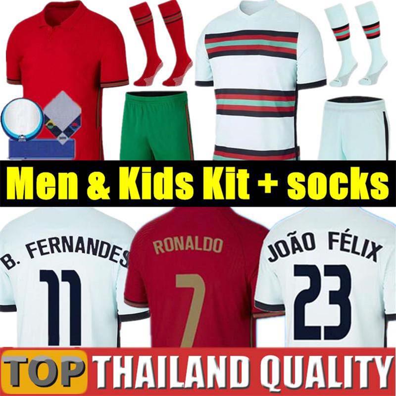 

2022 Men Women Kids kit soccer jerseys PORTUGAL DIOGO J. JOAO FELIX Bruno FERNANDES Portuguese BERNARDO Mendes ANDRE SILVA 22 23 football shirt Camisa de futebol, 2020 away patch