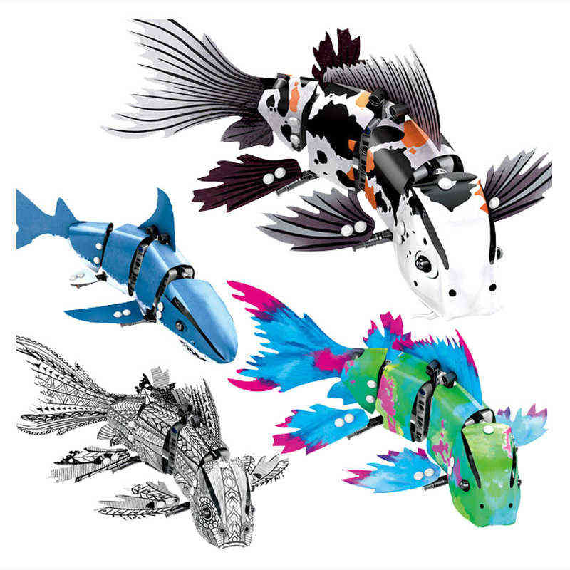 

City Creator Simulated Animal Fish Model Building Blocks Shark Koi Fish Bricks Technic Educational Toys for Children G1204