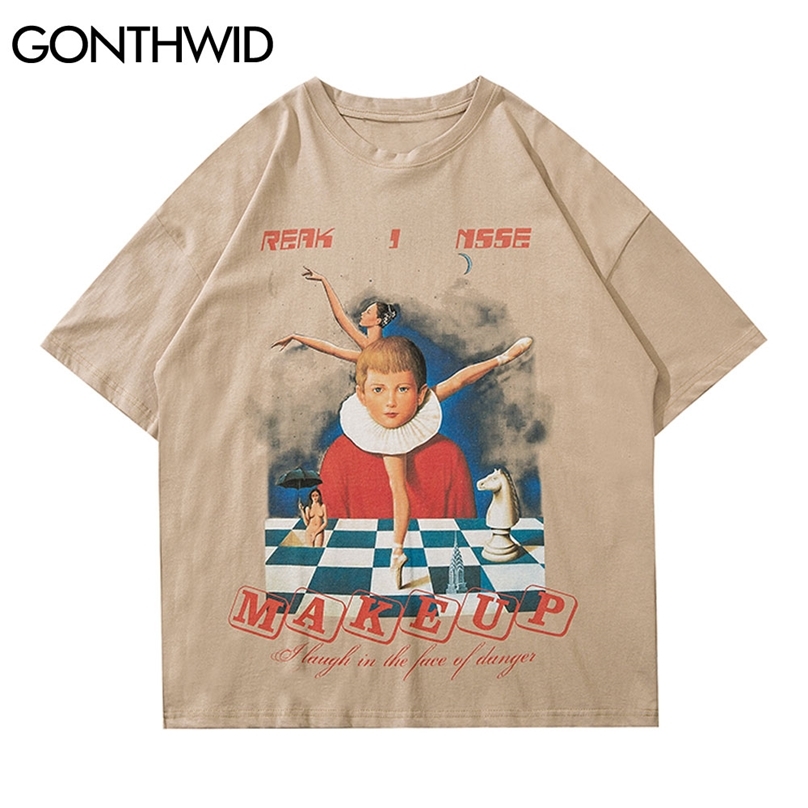 

Tshirts Streetwear Creative Funny Dancing Girl Tee Shirts Men Hip Hop Casual Harajuku Summer Fashion Cotton Loose Tops 210602, White