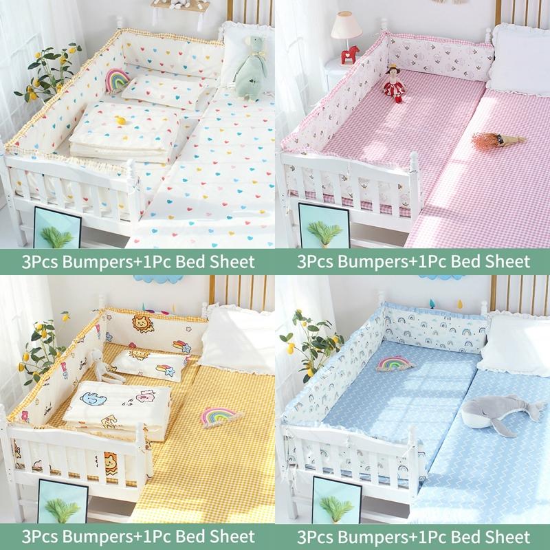 

Bedding Sets Baby Crib Set Kids Room Decoration Cot Bumpers Protector Pillows Infant Sheet Bedspread Washable