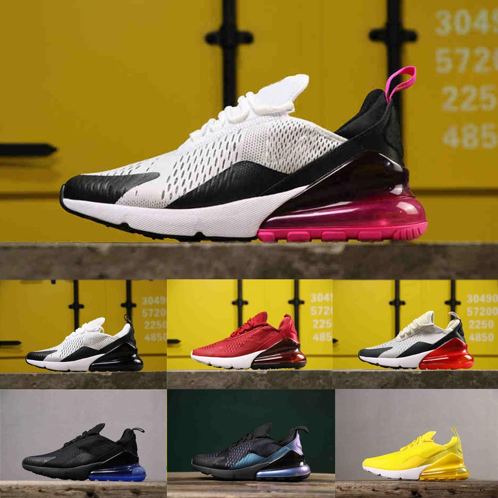

270 Mens Running Shoes Triple Black University Blue Red Bred Barely Rose Pink 270s Volt Orange White Medium Olive Sports Outdoor Sneakers Shoe