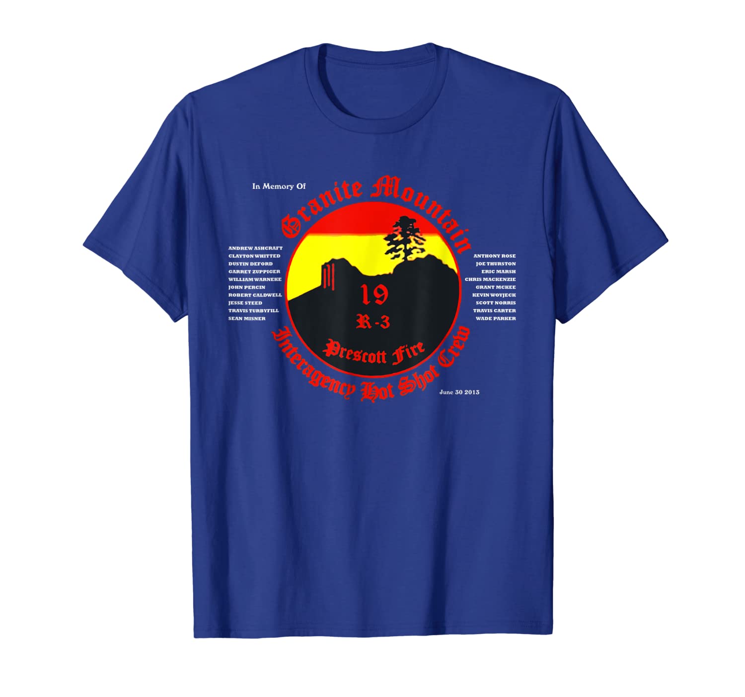 

prescott granite mountain memorial t-shirt, White;black