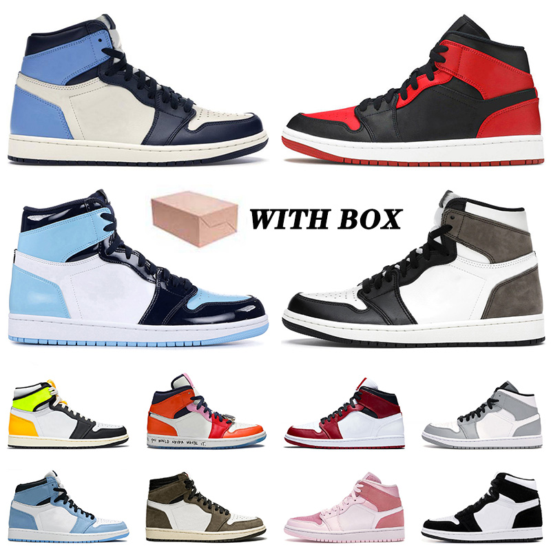 

Top Quality WITH BOX 1 1s Basketball Shoes High Dark Mocha Jumpman UNC Patene Trubo Green Mens Womens Light Smoke Grey Trainers Sneakers