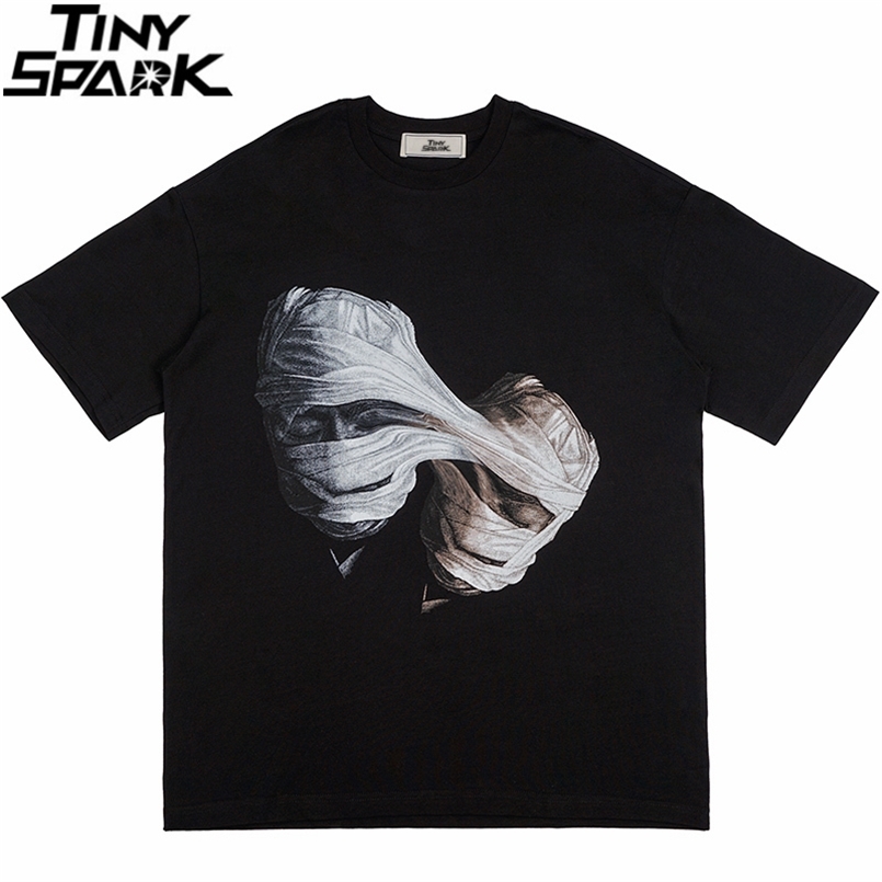 

Men Hip Hop Streetwear T-Shirt Letter Graphic Print Tshirt Spring Summer Short Sleeve T Harajuku Cotton Loose 210721, A1702109 white