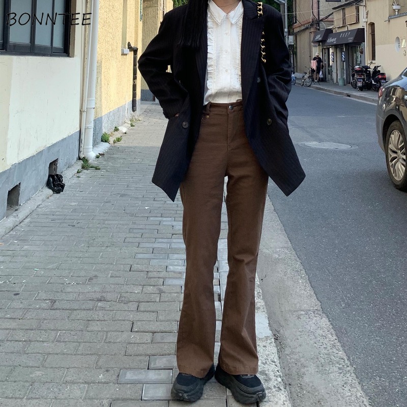 

Retro Jeans Women Artistic Vintage Denim All-match Slim BF Girls Pure Trousers Flare Brown 3XL Ulzzang Aesthetic Mom Popular New, Black