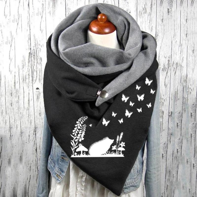 

Scarves Scarf Women Fashion Printing Button Soft Wrap Casual Warm Shawls Ladies Luxury Floral Shawl Gift