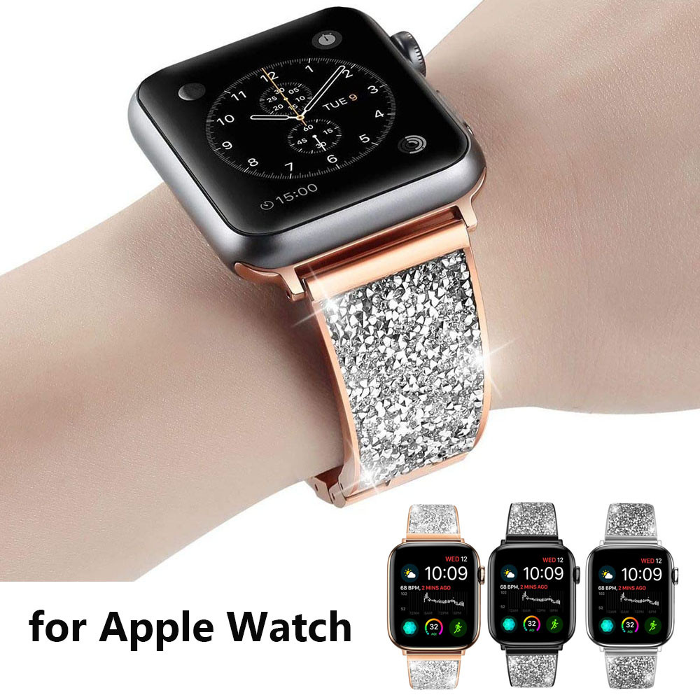 

Bling Straps For Apple Watch 7 41mm 45mm Watchband Metal Dressy iWatch SE Series 6/5/4/3 Watch band 44mm 40mm
