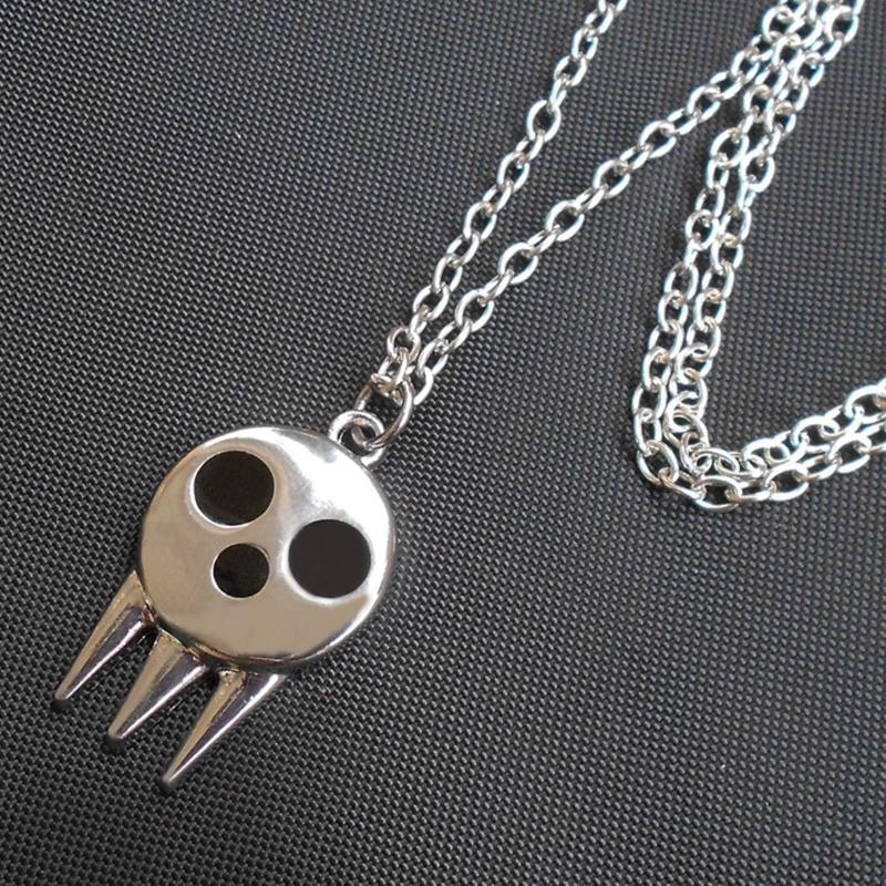 

Pendant Necklaces Anime Soul Eater Necklace For Women Men Death The Kid Cosplay Costumes Props Skull Skeleton Keychain Gothic Accessories VG