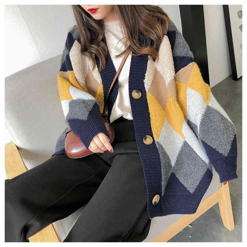 

women's jackets cardigan sweater spring and autumn new ins popular retro french loose knitted cardigan length net red coat b012 0r, Black;brown