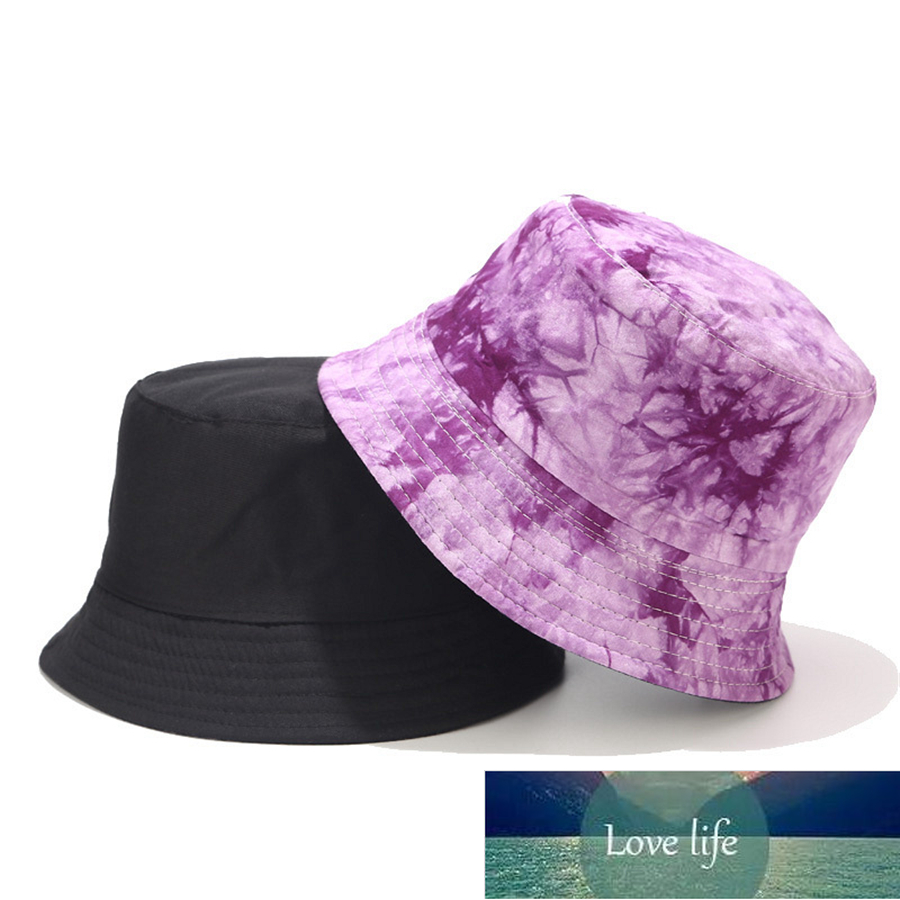 

Ins New Tie-dye Ink Painting Pattern Fisherman Hat Men Women Fashion Street Double-Sided Wearing Bucket Hats Unisex Sun Caps Factory price expert design Quality, Black