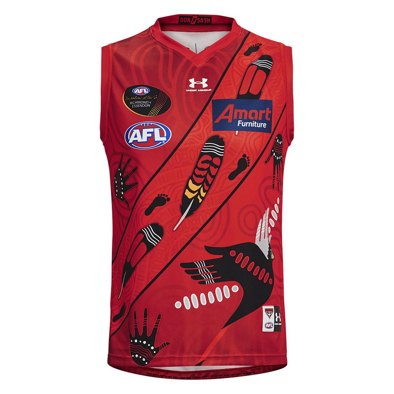 

2021 ESSENDON BOMBERS HOME GUERNSEY 2021/2022 Essendon Bombers Guernsey INDIGENOUS RUGBY JERSEY size S--3XL, Black
