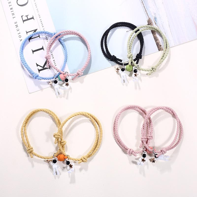 

Link, Chain Lovers Bracelet Astronaut Magnet Attracts A Small Rubber Band Pair Of Adjustable Hair Rope Female Students HELH889, Black
