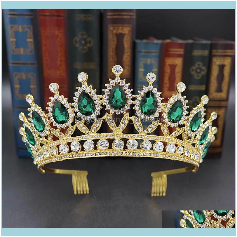 

Jewelry Jewelryluxury Bridal Hair Comb Crown Baroque Water Crystal Princess Band Po Studio Wedding Headdress Clips & Barrettes Drop Delivery