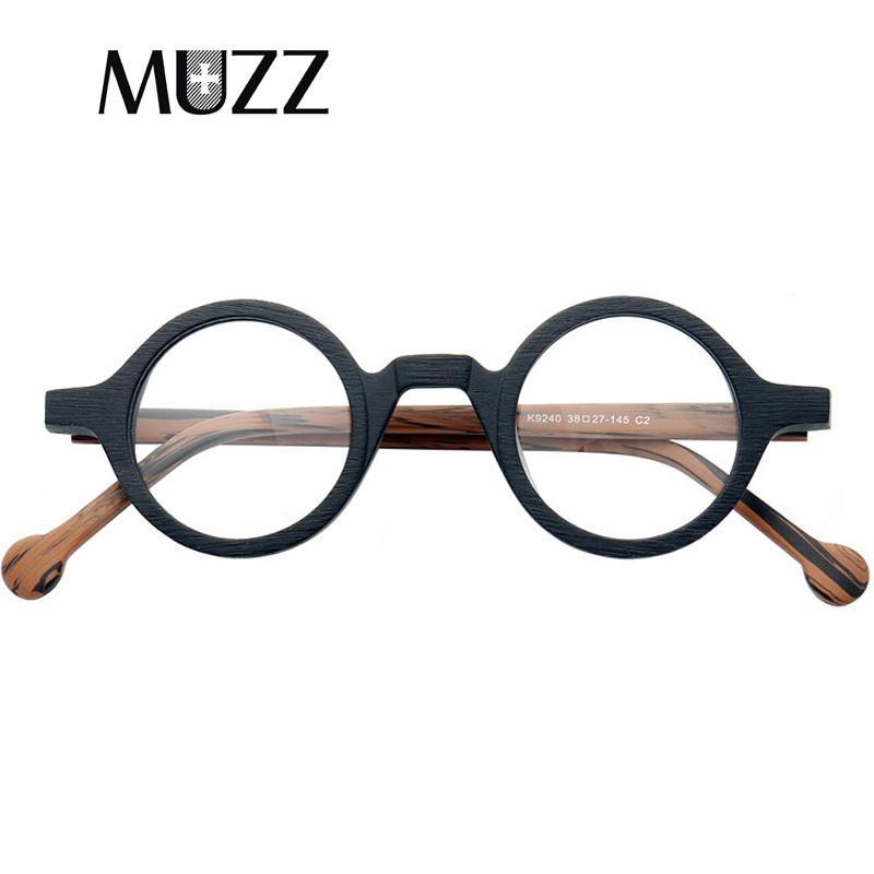 

Fashion Sunglasses Frames Acetate Prescription Glasses Vintage Round Wooden Myopia Eyeglasses Men's Optical Super Small Reading Frame