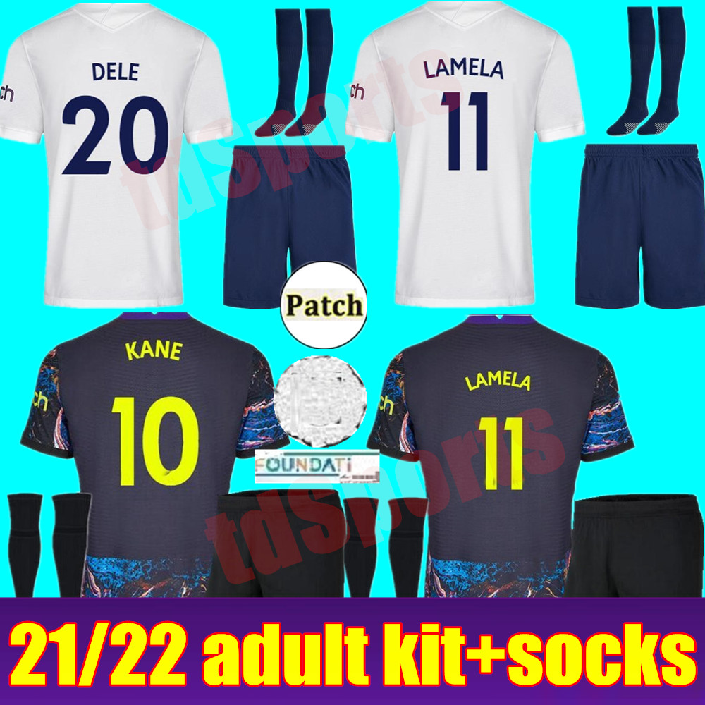 

21 22 adult kit DELE SON BALE KANE soccer jersey Men kits HOJBJERG BERGWIJN LO CELSO SPURS 2021 2022 LUCAS football shirts uniforms, Away