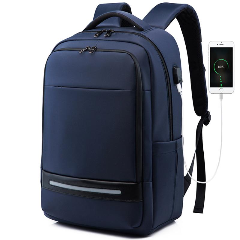 

Backpack Men Waterproof Backpacks Business Casual USB Oxford Cloth Laptop Bag Outdoor Large Capacity Multi-pocket Travel, Black
