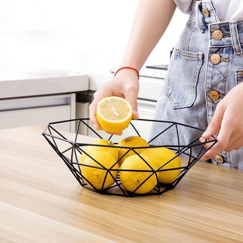 

Dishes & Plates Fruit Basket Container Bowl Metal Wire Kitchen Tray Storage Holder Rack Vegetable Table Drain Sna I2f7