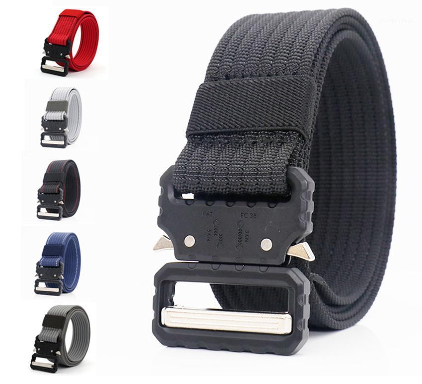 

Belts 38mm Wide For Women Belt Mens Tactical Army Military Waist Canvas Quick Release Buckle Outdoor Training Strap, Black;brown