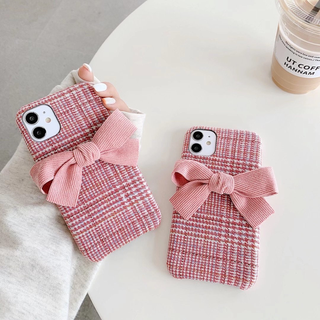 

Cute Bow Knot Cell Phone Cases Soft Full Phones Cover for IPhone 12 11 Pro Max 97148