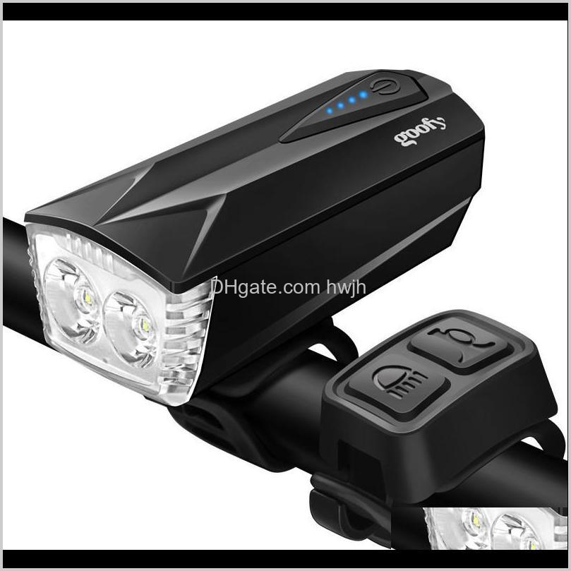 

Lights 1800Mah Waterproof Bicycle Front Light Usb Rechargeable Smart Headlight With Horn 800 Lumen Led Bike Lamp Cycle 08N49 Eo9Jh