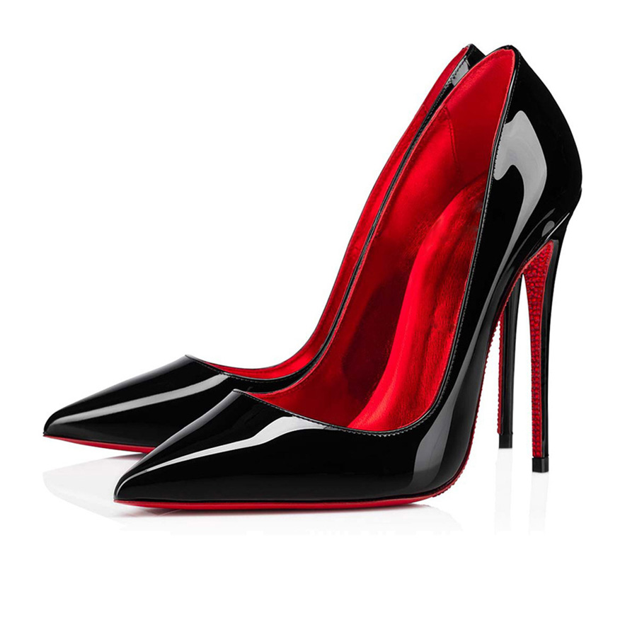 

With Box] Red Bottom Pumps Summer Women's Sandals Luxury Suola So Kate 100-120 mm Elegant Women Patent Leather Sexy Wedding Party Pointed Toes High Heels Sandal EU 35-43, #2