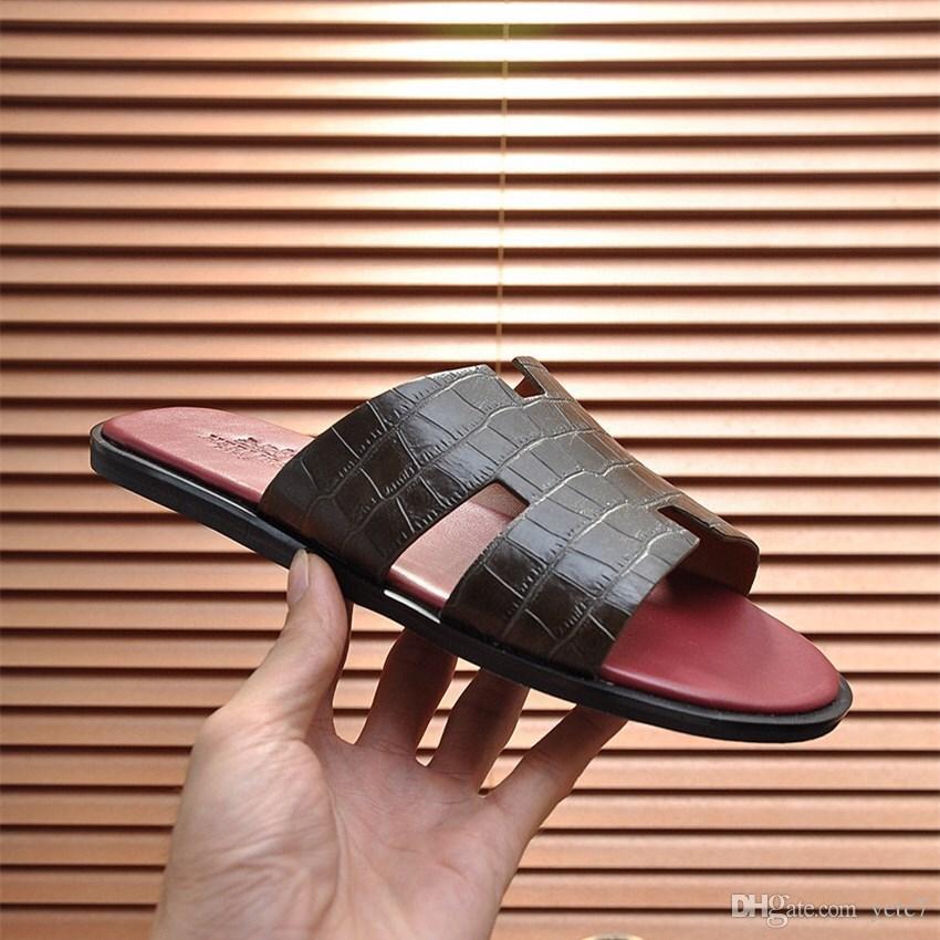 

C7 LUXURY Casual Famous BRAND MAN SANDALS SHOES SLIPPERS SUMMER DESIGNER FLIP FLOPS Beach MEN SHOE Leather Sandalias Zapatos Hombre 22, #03