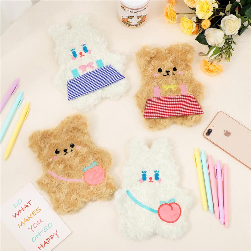 

Cosmetic Bags & Cases 2021 Plush Bear Pencil Case Kawaii Korean Fashion Pencilcase School Supplies Pencils Pen Bag Pouch Stationery, Peach bear